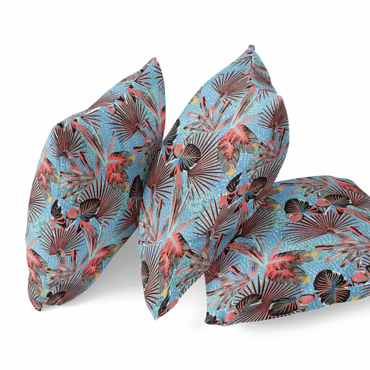 28” Coral Blue Tropical Indoor Outdoor Throw Pillow