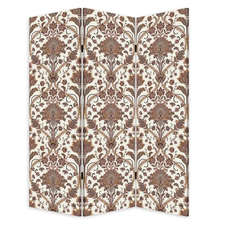 Vintage Green Baroque Three Panel Room Divider Screen