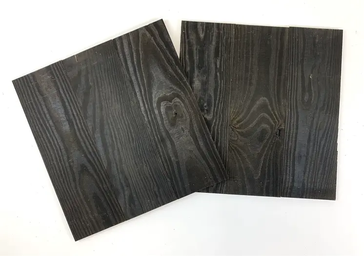 Set of Two Black Rustic Wood Wall Art Hanging Panels