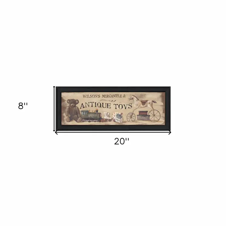 Antique Toys Black Framed Print Wall Art