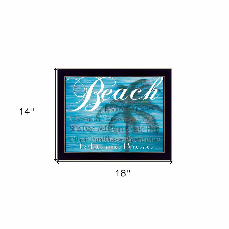 Beach Take Me There 1 Black Framed Print Wall Art