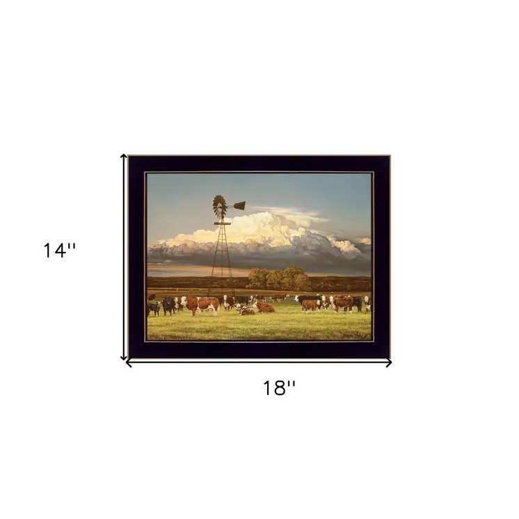 Summer Pastures Black Framed Print Wall Art