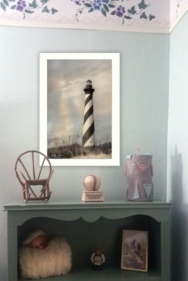 Cape Hatteras Lighthouse 2 White Framed Print Wall Art