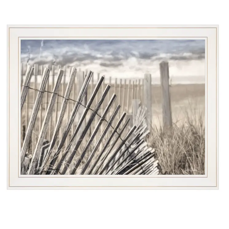 On The Coastline 1 White Framed Print Wall Art