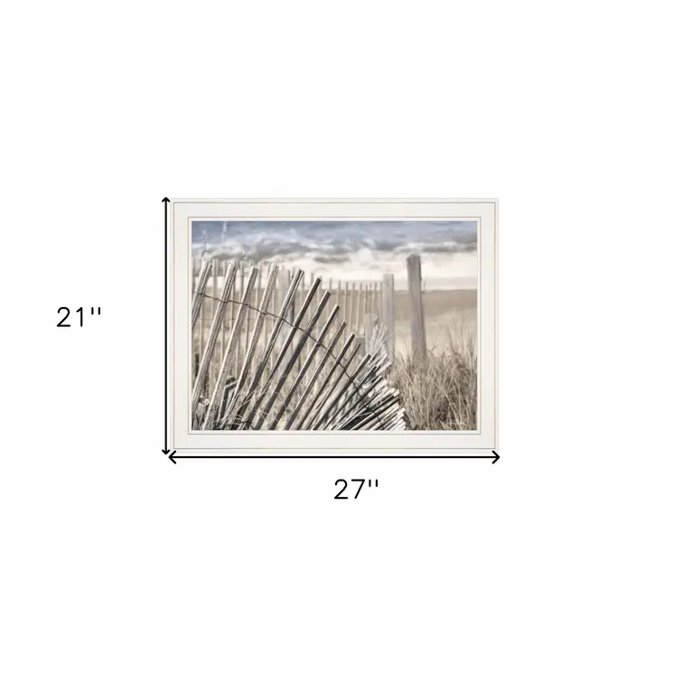 On The Coastline 1 White Framed Print Wall Art
