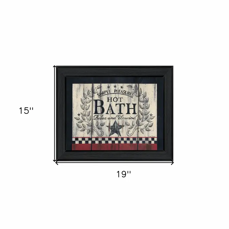 Hot Bath 10 Black Framed Print Bathroom Wall Art
