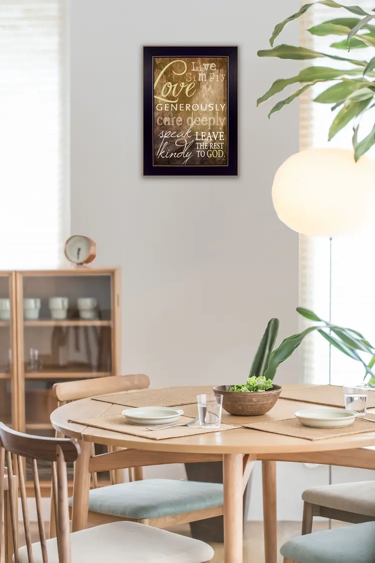 Live Simply 1 Black Framed Print Wall Art