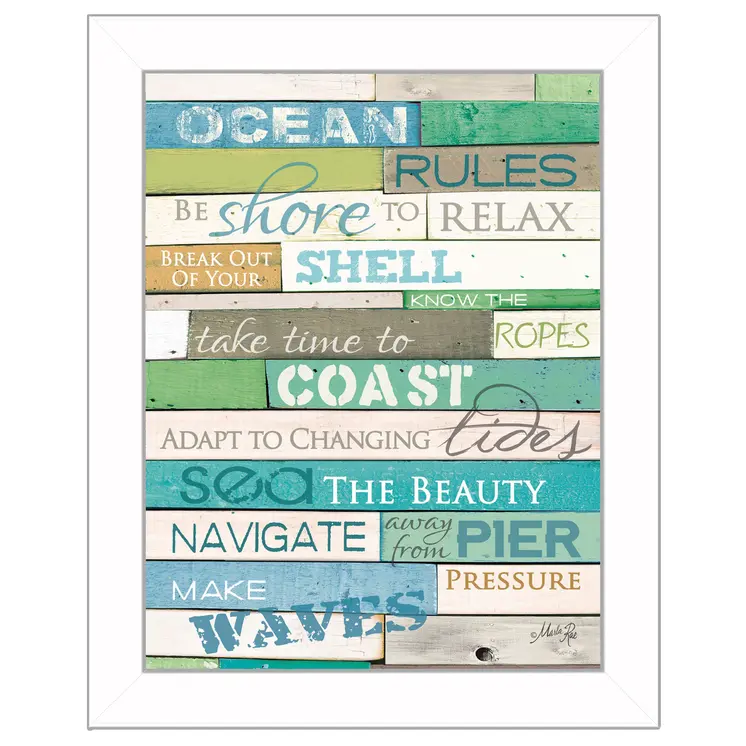Ocean Rules 2 White Framed Print Wall Art