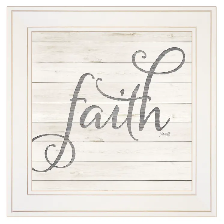 Simple Words Faith 1 White Framed Print Wall Art