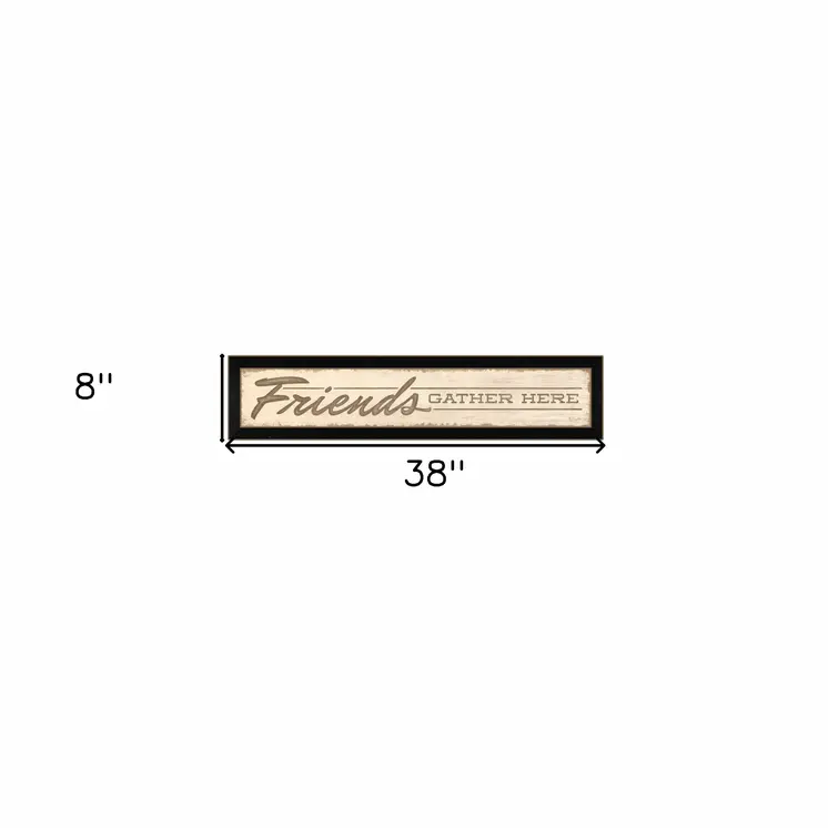 Friend a Gather Here 2 Black Framed Print Wall Art