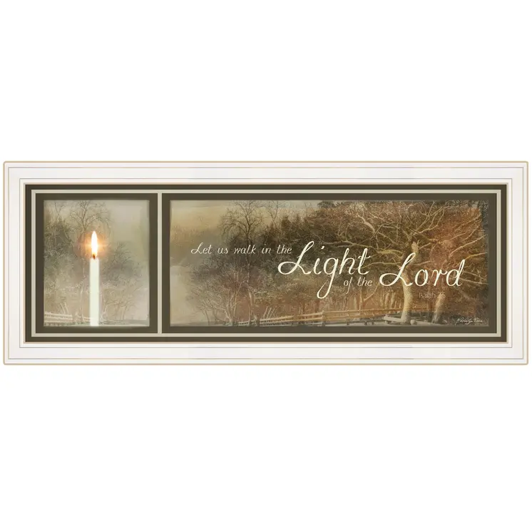 Walk in the Light 2 White Framed Print Wall Art
