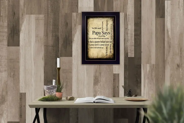 Papa Says Black Framed Print Wall Art