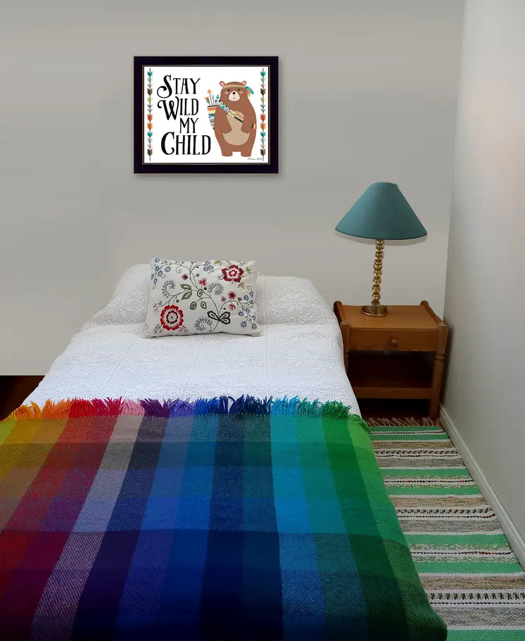 Stay Wild My Child 1 Black Framed Print Wall Art