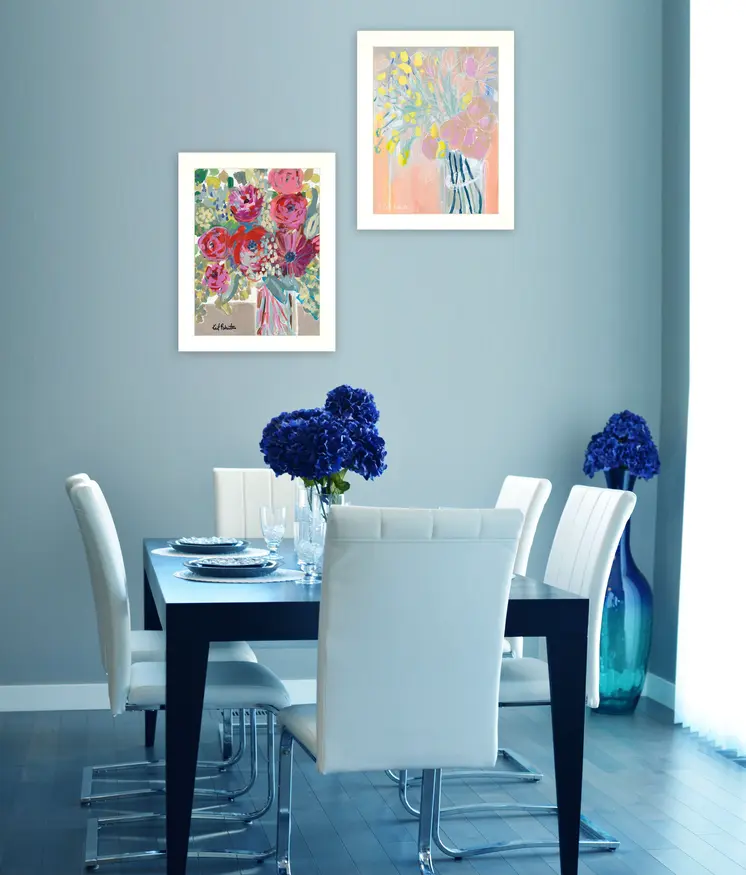 Set Of Two Pastel Bouquets Maybe Shes a Wildflower White Framed Print Wall Art