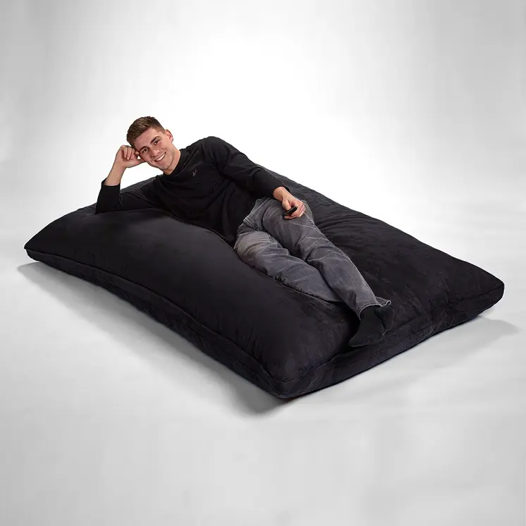 73" x 38" Black Sofa Sack Bean Bag Lounger