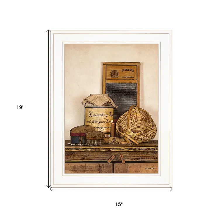 Laundry Soap 1 White Framed Print Bathroom Wall Art