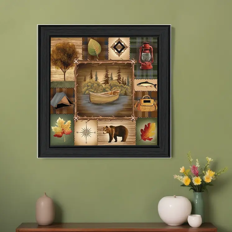 At the Lake 2 Black Framed Print Wall Art