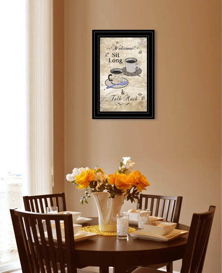 Sit Long Talk Much 4 Black Framed Print Kitchen Wall Art