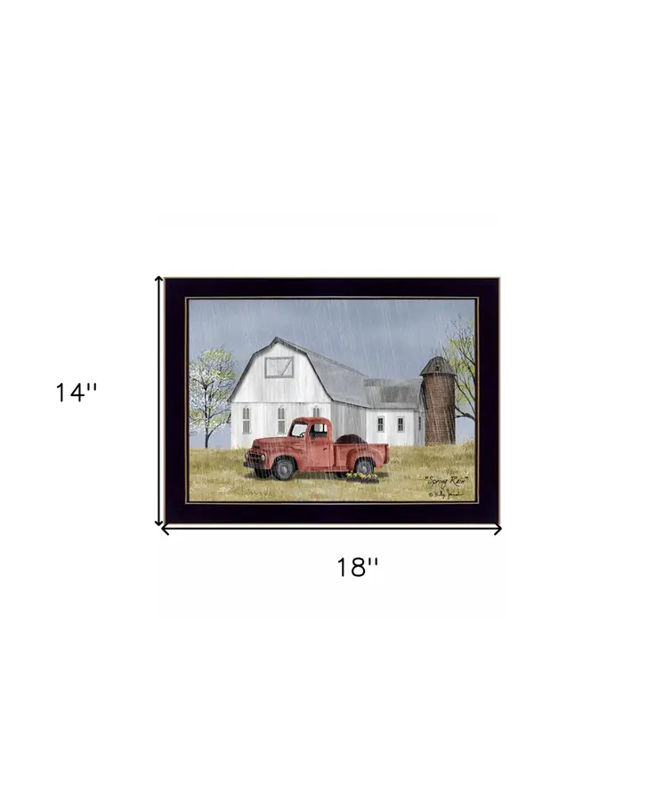 Spring Rain 1 Black Framed Print Wall Art