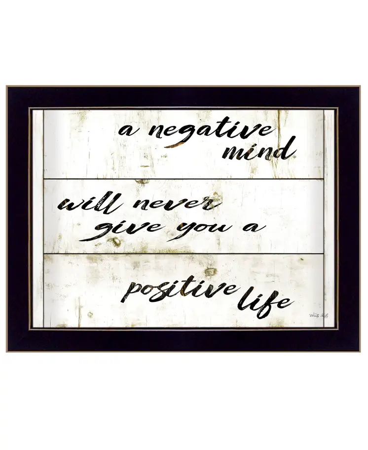Positive Life Black Framed Print Wall Art
