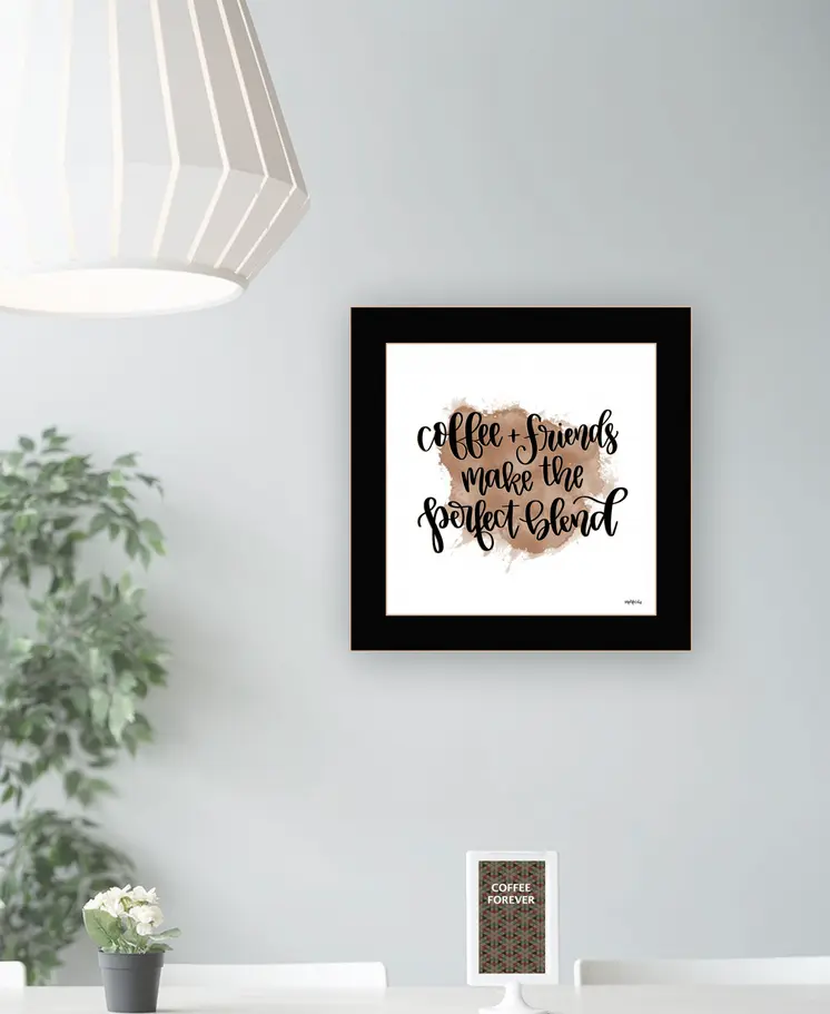 Coffee and Friends 1 Black Framed Print Wall Art