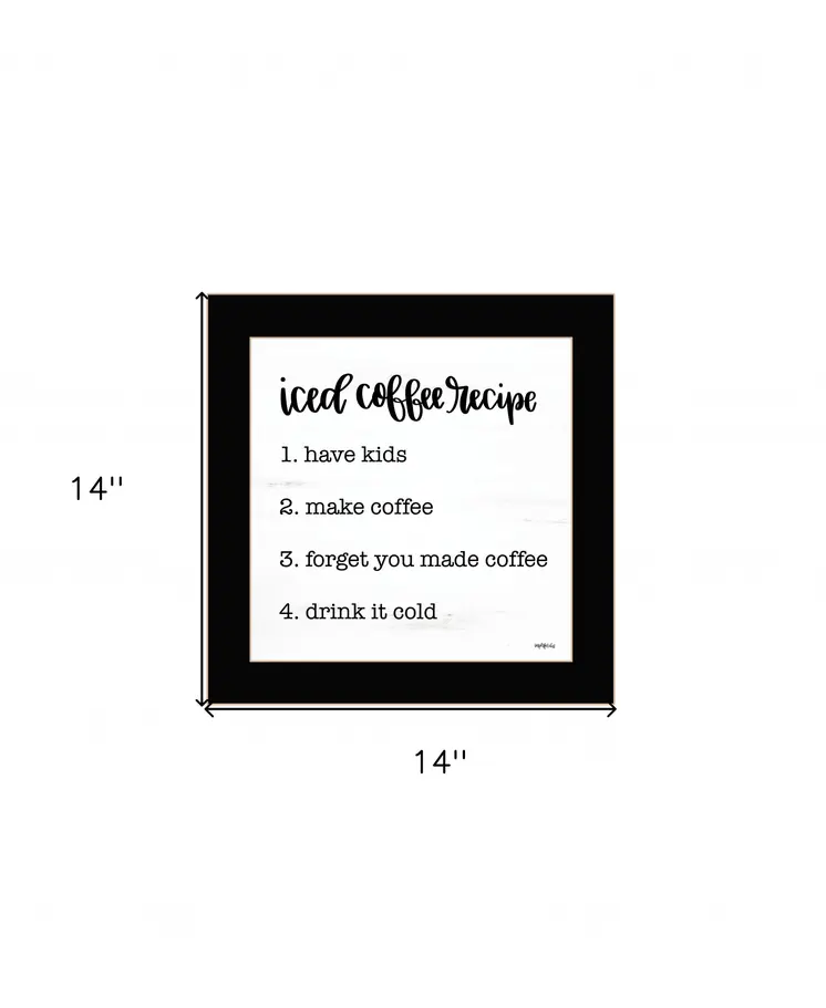 Iced Coffee Recipe 1 Black Framed Print Wall Art