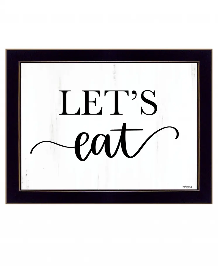 Lets Eat 1 Black Framed Print Kitchen Wall Art