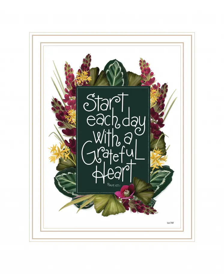 Grateful Heart 2 White Framed Print Wall Art