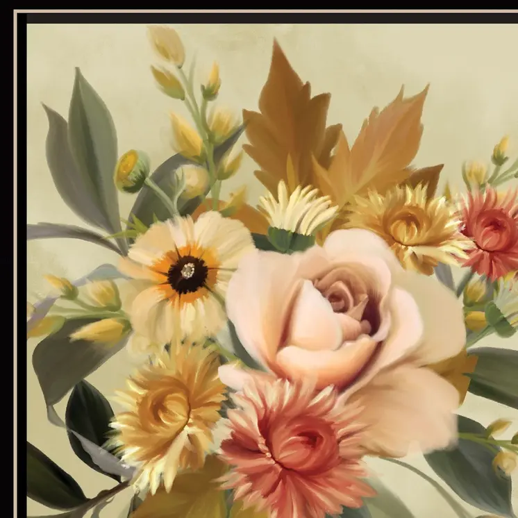 Autumn Bouquet 1 Black Framed Print Wall Art