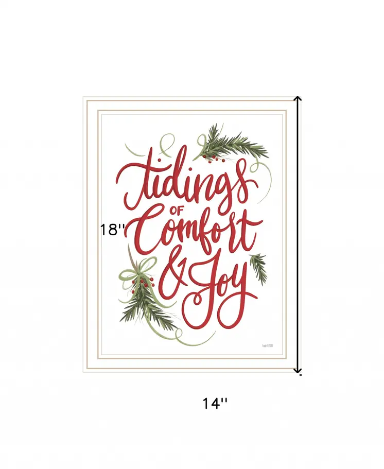 Tidings of Comfort and Joy 1 White Framed Print Wall Art