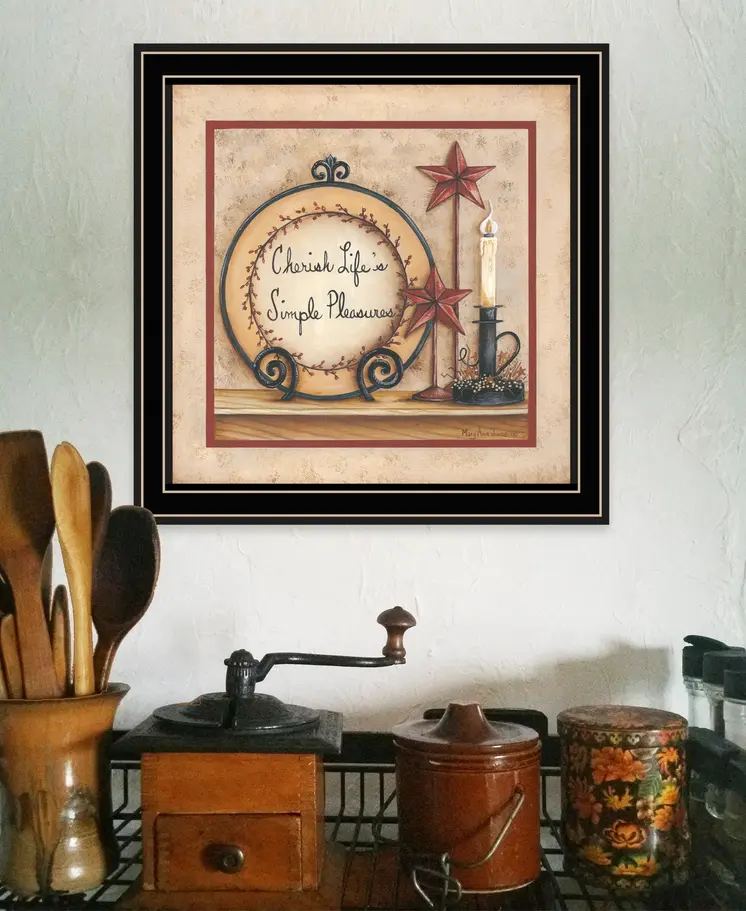 Simple Pleasures 3 Black Framed Print Wall Art