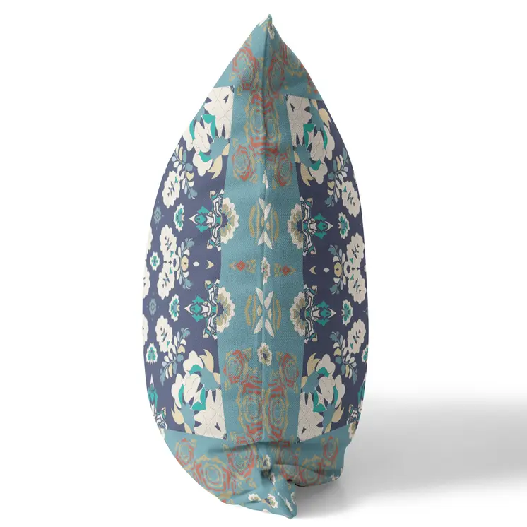 16" Blue and Gray Throw Pillow
