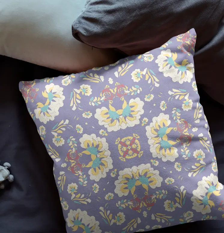 20"x20" Purple Zippered Suede Geometric Throw Pillow
