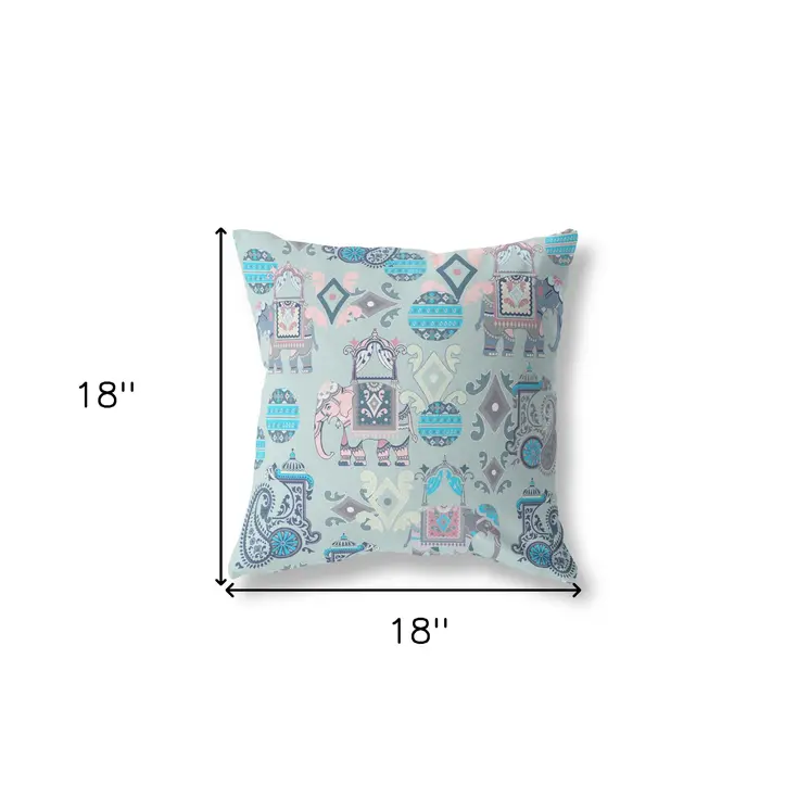 18" X 18" Gray And Pink Paisley Blown Seam Suede Throw Pillow