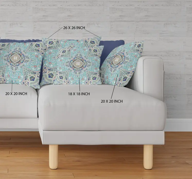 16" Aqua Throw Pillow