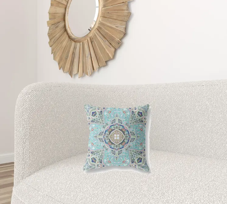16" Aqua Throw Pillow