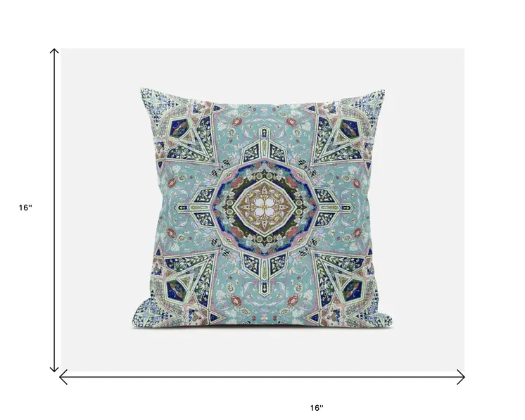16" Aqua Throw Pillow