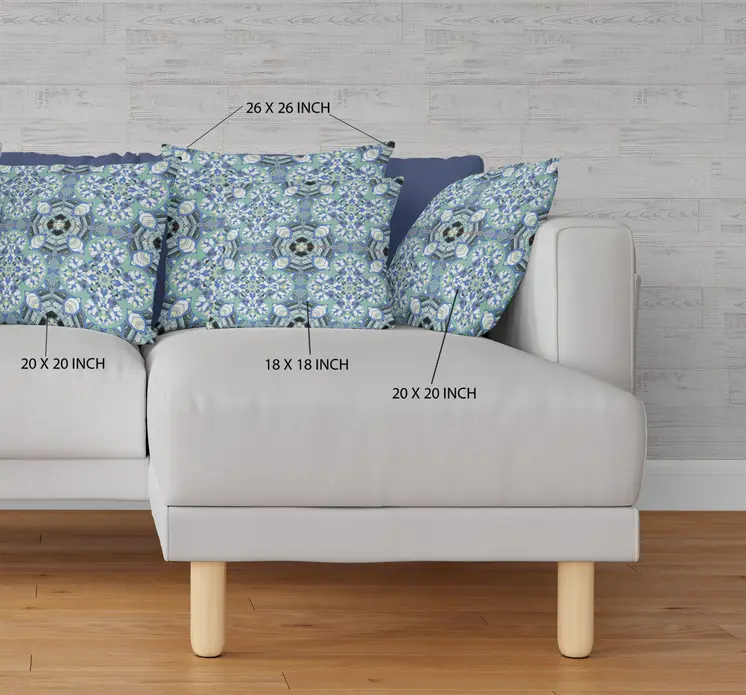16" Blue and Green Throw Pillow