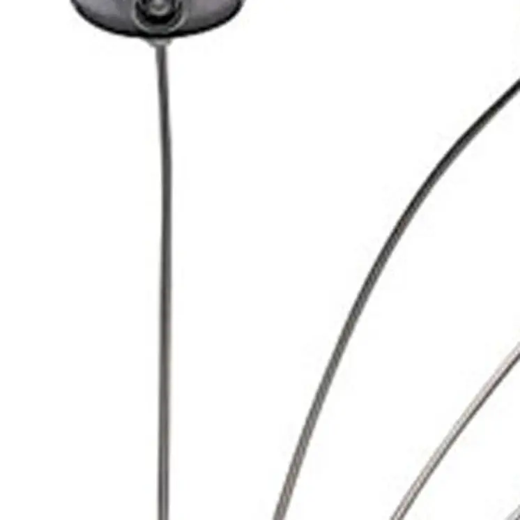 84" Nickel Five Lights Arc Floor Lamp With Nickel Dome Shade