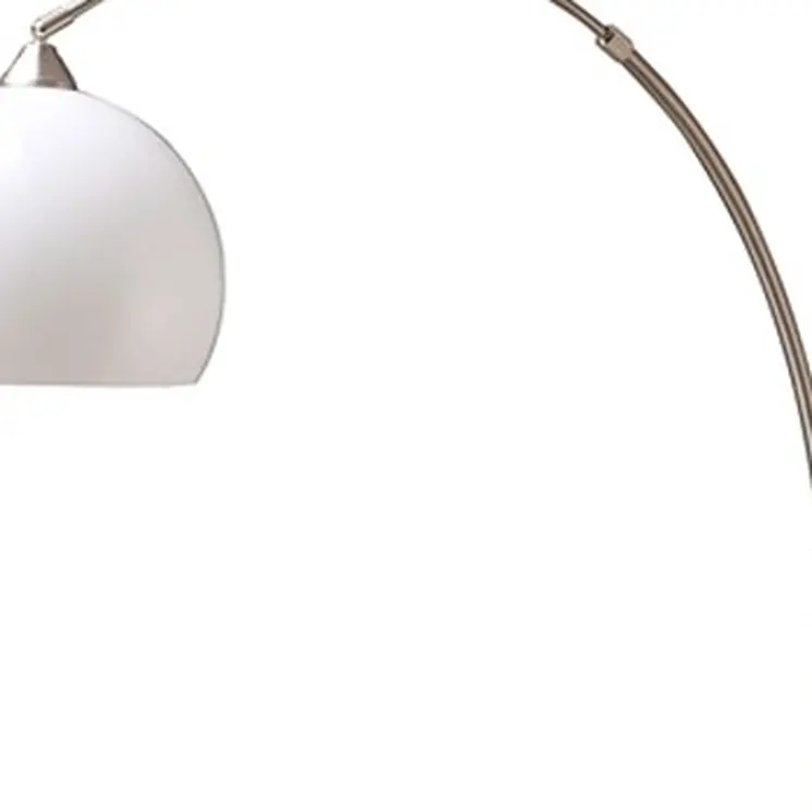 76" White Arc Floor Lamp With White Dome Shade