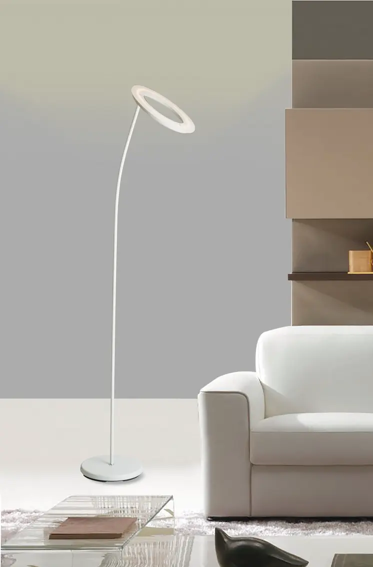 73" White LED Torchiere Floor Lamp With White