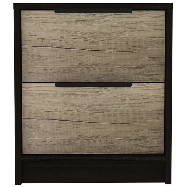 19" Wood Two Drawer Nightstand