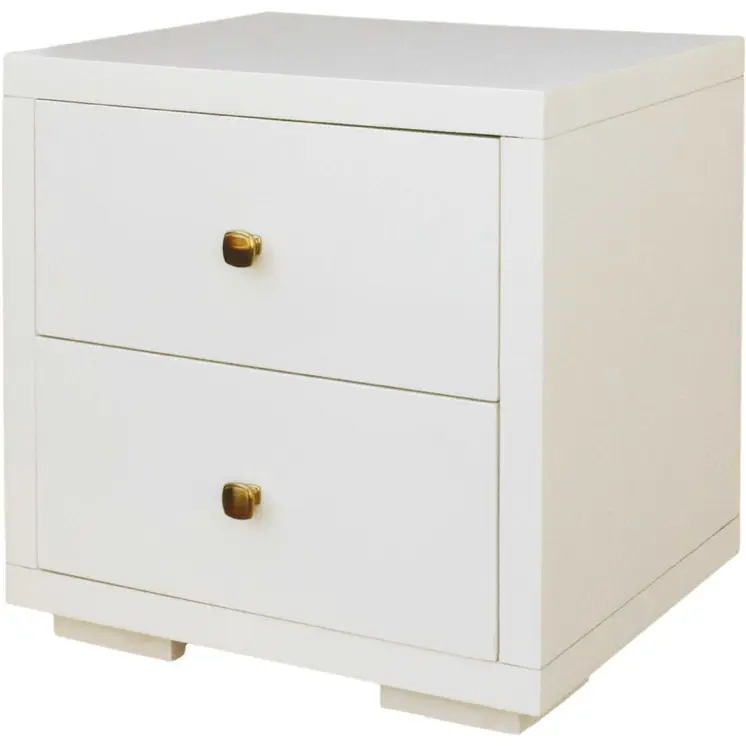 Moma White Wood Platform Queen Bed With Two Nightstands