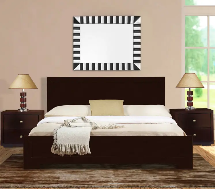 Moma Espresso Wood Platform Twin Bed With Nightstand