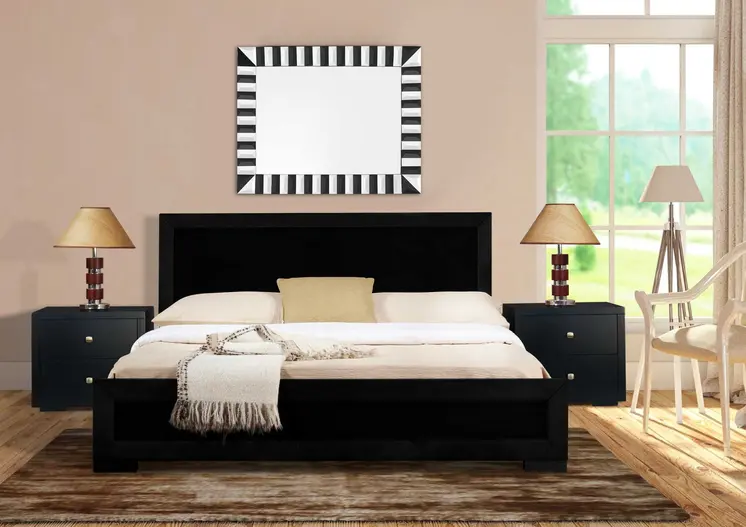 Black Solid Wood Full With Yes Bed Frame
