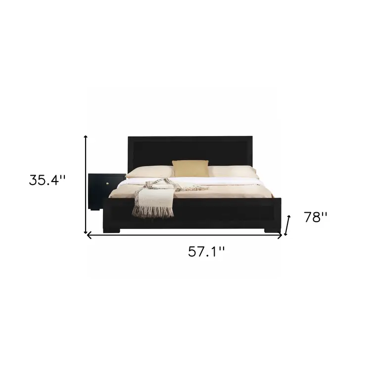 Black Solid Wood Full With Yes Bed Frame