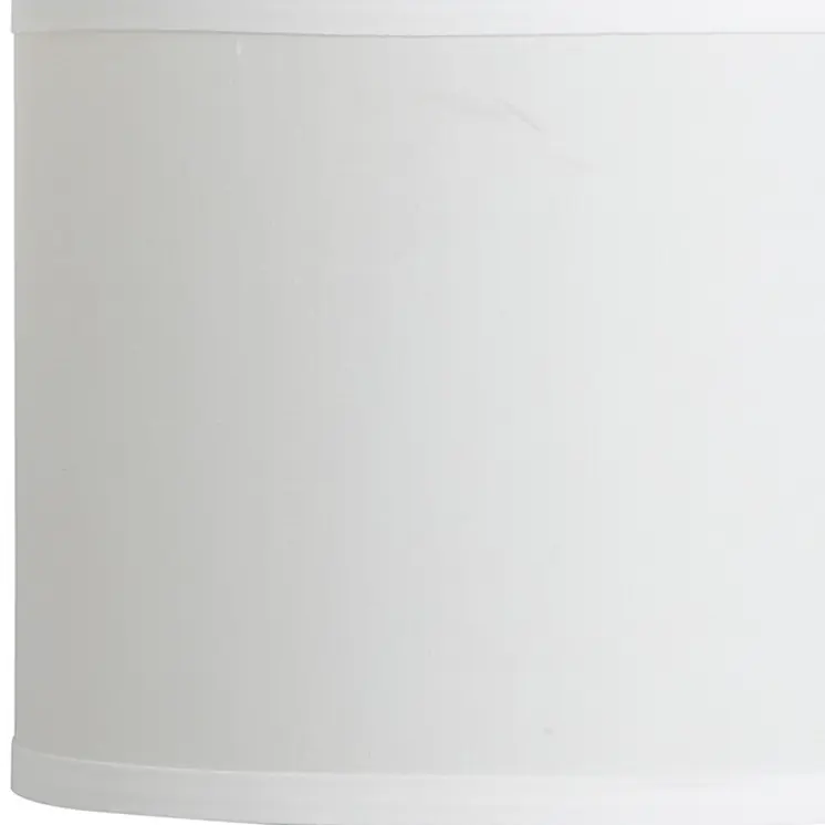 19" Silver Bedside Table Lamp With White Drum Shade