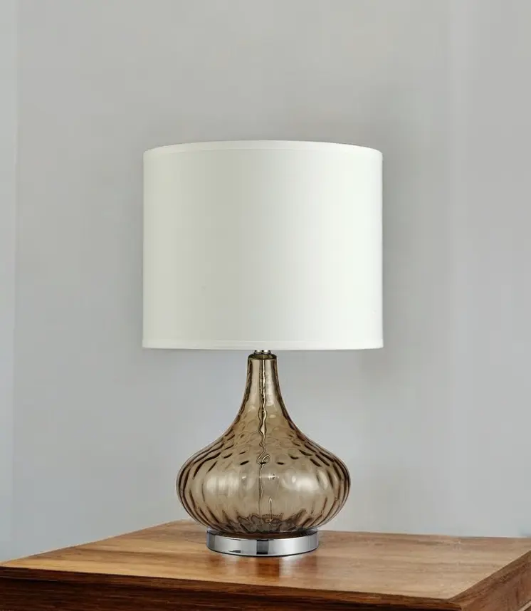 Brown Textured Glass Table Lamp