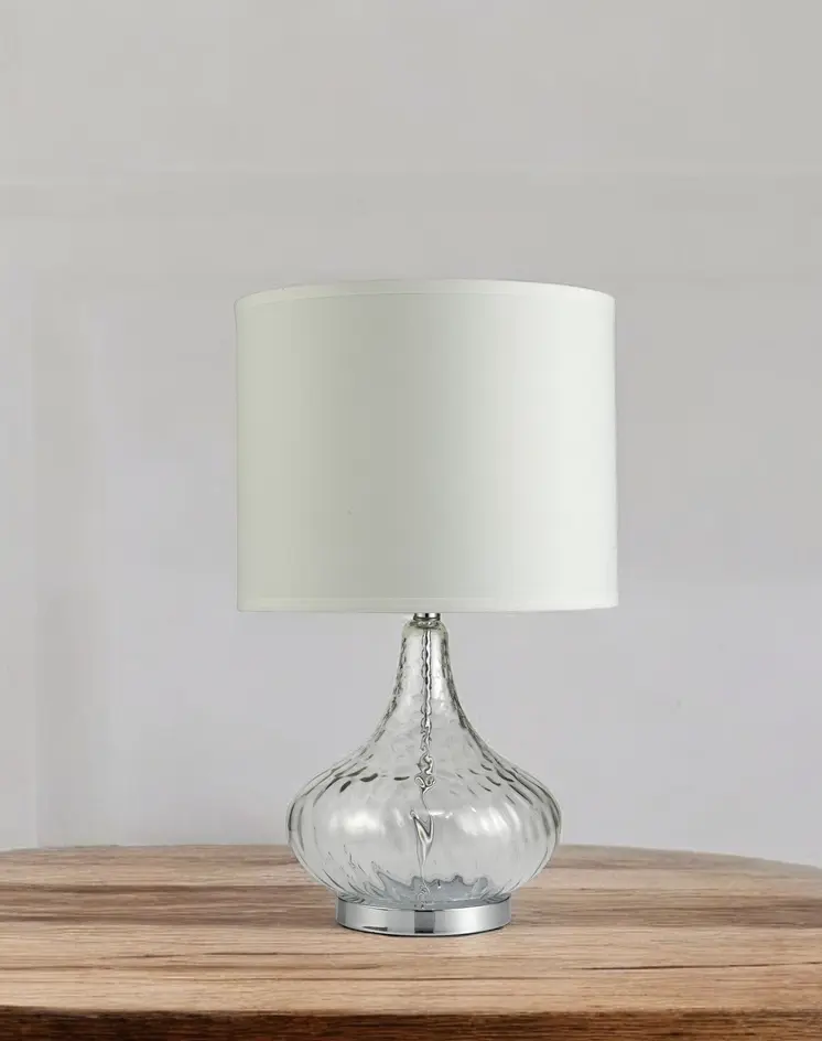 Clear Textured Glass Table Lamp