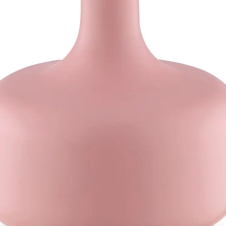 17" Pink Metal Bedside Table Lamp With White Shade